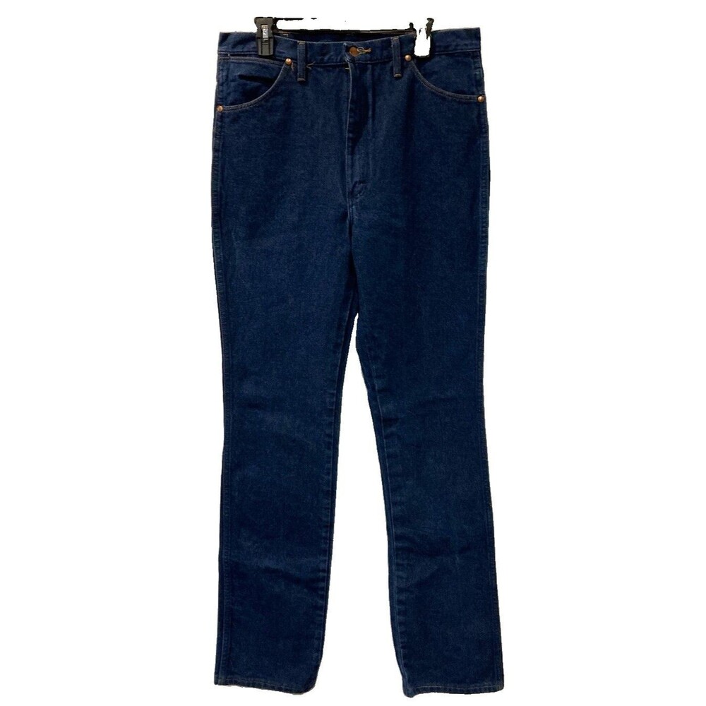 Men's Wrangler Cowboy Cut Rigid Slim Fit Jeans Dark Wash Blue 936DEN Size 36x38